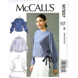 McCall's M7837 Misses 6 to 14 Easy Embellished Tops Uncut Sewing Pattern New